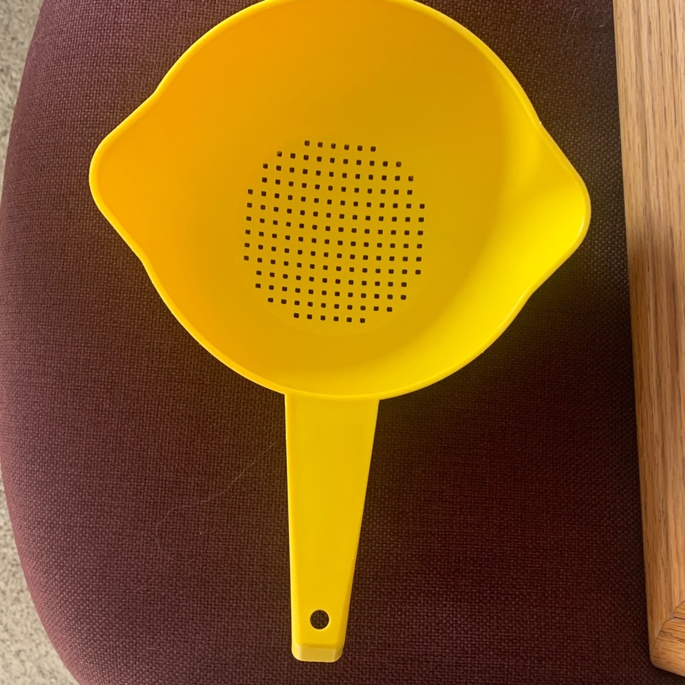 Vintage Tupperware Yellow Colander for Home Kitchen